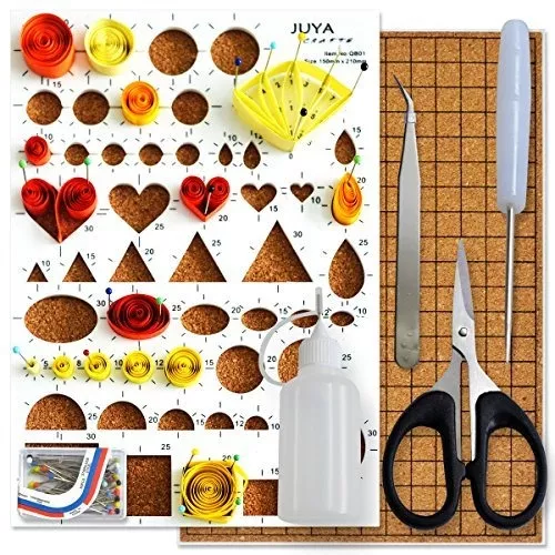 JUYA Paper Quilling Kit with Pink Tools 960 Strips Board Mould Crimper  Coach Comb (Paper Width 3mm)