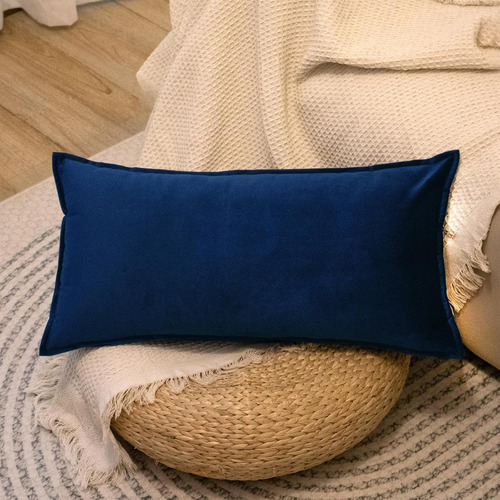 Lujosa Funda De Almohada De Terciopelo De 12 X 24 Pulgadas,