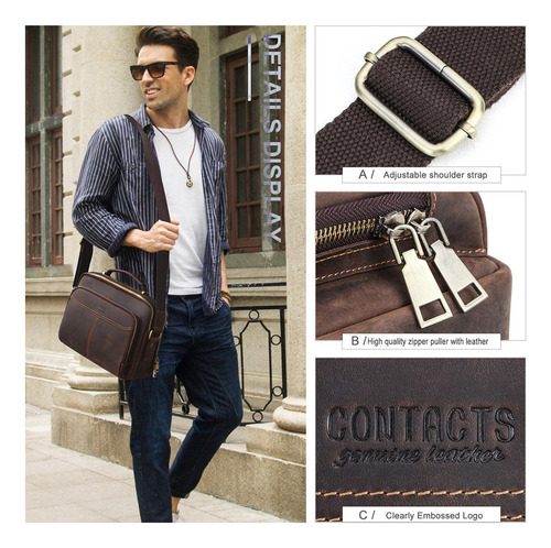Bandolera De Cuero Maletín Para Hombre