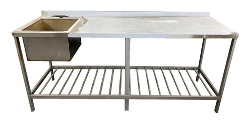 Mesa Con Bacha Acero Inox