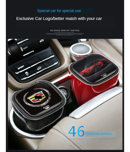 Cenicero Portátil Con Led Y Tapa For Automóvil Mitsubishi