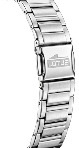 Reloj Mujer Lotus Caja Cuadrada Color Plateado Con Azul