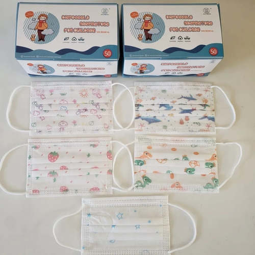 Imagem 2 de 4 de Mascara Proteção Tripla C/filtro C/estampa - Infantil 50 Uni