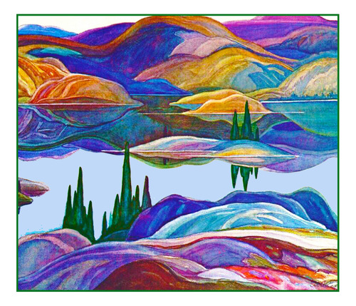 Franklin Carmichael Espejo Lago Ontario Canada Paisaje Punto