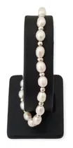 Comprar Bella Pulsera Con Perlas Del Rio Y Donas Pequeñas En Plata