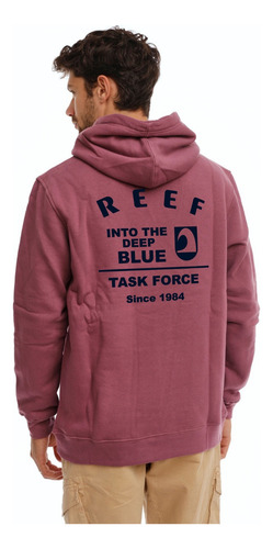 Buzo Reef Kimball Hoodie - Hombre Xxl Frutilla