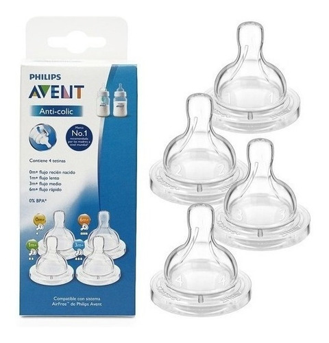 Set 4 Tetinas Avent Para Mamadera Classic Anticolic Philips