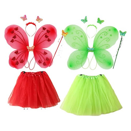 Kit 2 Fantasia Tule Adulto Vermelho Verde Limao