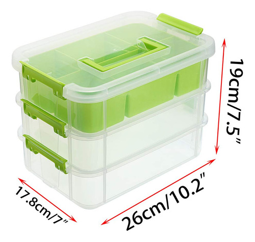 Caja De Almacenamiento Portátil Multiusos De 3 Capas, Verde
