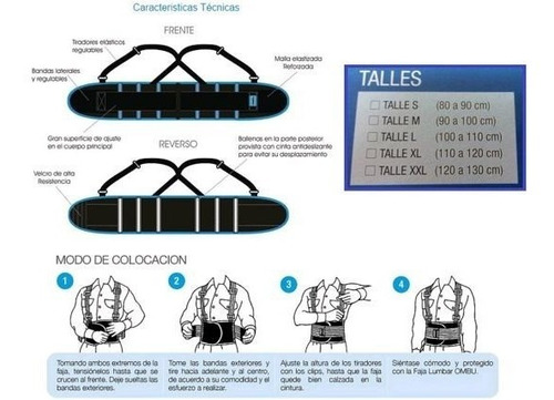 Faja Lumbar De Trabajo Ombúl (pack 6 Unidades) Envio Gratis