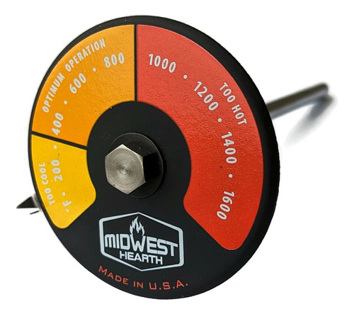 Termómetro Midwest Hearth Probe Para Estufa De Leña Con Dobl