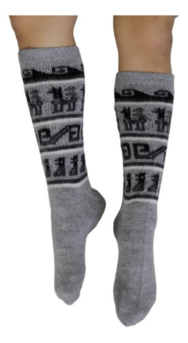 Imagen 6 de 9 de Medias Lana De Alpaca Largas Unisex Color Capital Federal