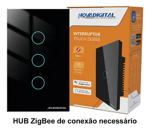 Interruptor Inteligente Zigbee Novadigital 3 Teclas Botões Touch ...