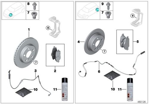 Sensor Balatas Delantero Bmw 530 540 550 740 750 2015-2020