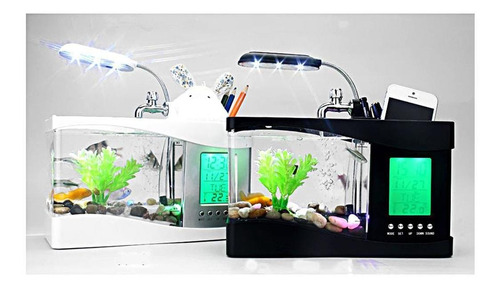 Imagen 4 de 12 de Mini Usb Escritorio Acuario Pantalla Lcd Pecera Reloj