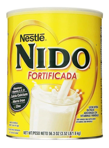 Leche de fórmula en polvo Nestlé Nido Fortificada en lata de 56.3oz a partir de los 12 meses
