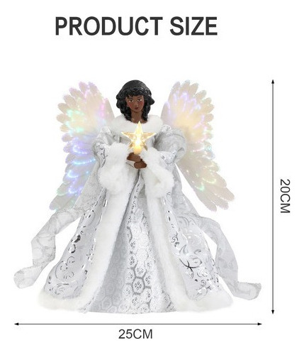 Decoración For Árbol De Navidad Con Diseño De Ángel, Con Lu