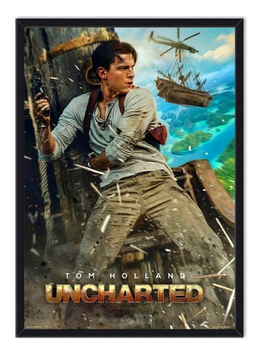 Cuadro Enmarcado - Póster Uncharted - Tom Holland 