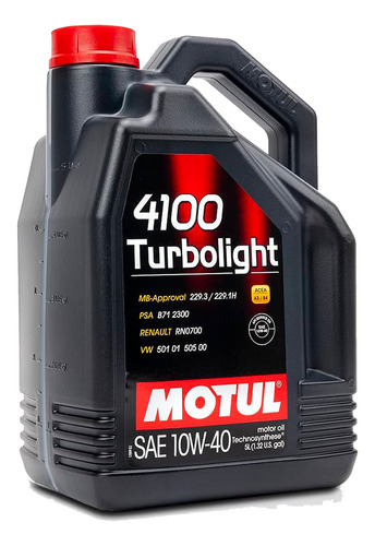 Aceite Motor Sintético Motul Turbolight 4100 10w40 5lts