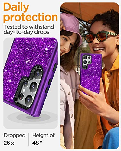 Funda Para Galaxy S23 Ultra 5g Lilac Morado Bling Glitter Us