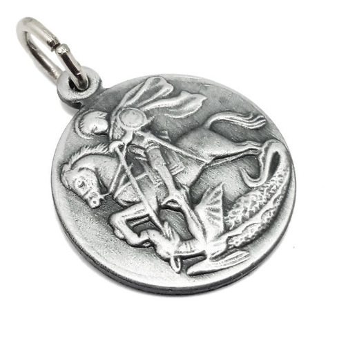Medalla San Jorge - Cadena + Grabado - Sf - 20mm / Al