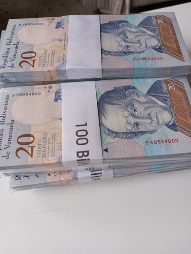 Paca De 100 Billetes Nuevos Y Consecutivos De 20 Bss B8