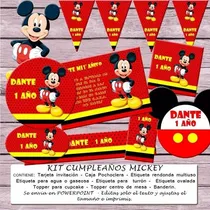 Comprar Kit Imprimible Editable Cumpleaños  Mickey Mouse