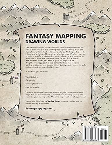 Book : Fantasy Mapping Drawing Worlds - Jones, Wesley