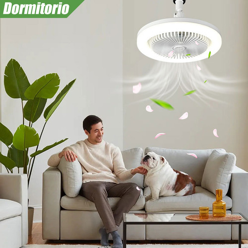 Ventilador De Techo Con Luz Foco Lampara Giratorio Con 5 Palas 26cm De Diámetro Control Remoto Con Pastilla De Fragancia