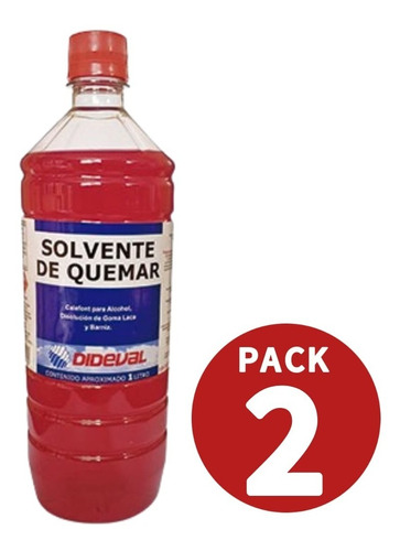 Solvente Para Quemar Dideval Pack 2 Und 1litro Cada Botella