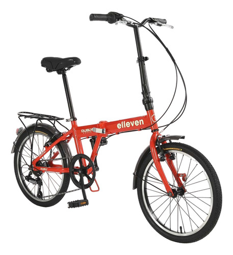 Bicicleta Dobrável Alumínio Aro 20 6v Dubly Shimano Vermelha
