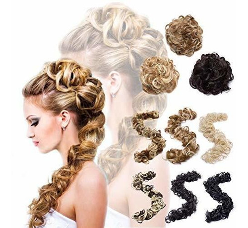 Coletero De Pelo Messy Bun Con Parte Superior Rizada Y Espon