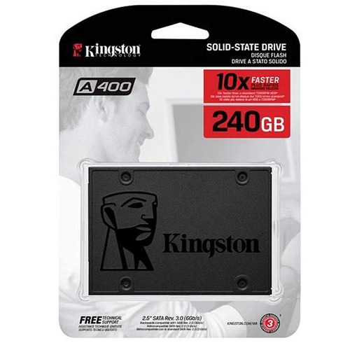 Imagen 1 de 1 de Unidad De Estado Solido Ssd Kingston A400 240gb 2.5