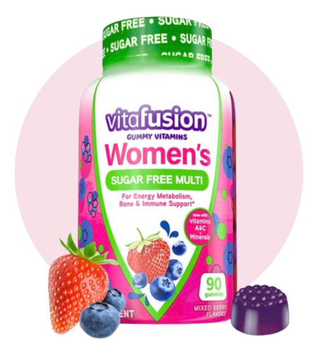 Vitafusion Multivitaminas Women´s Mujer Libre De Azucar Sabor Bayas mixtas