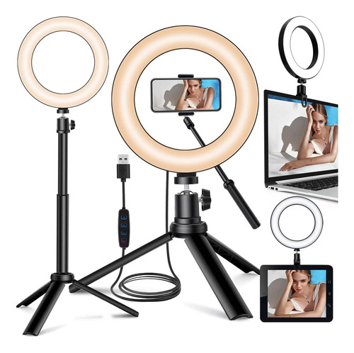 Selfie Ring Para Zoom Meeting, Círculo Led De Escritorio Reg