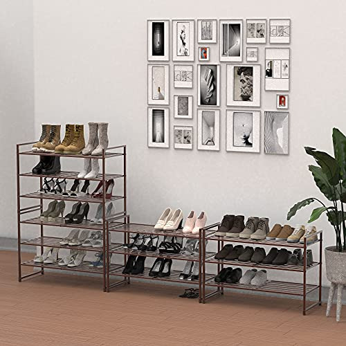 Simple Houseware Zapatero Apilable Con Panel De Metal De 3 N
