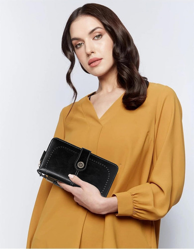 Cartera Mujer De Gran Capacidad, Cartera De Piel Para La