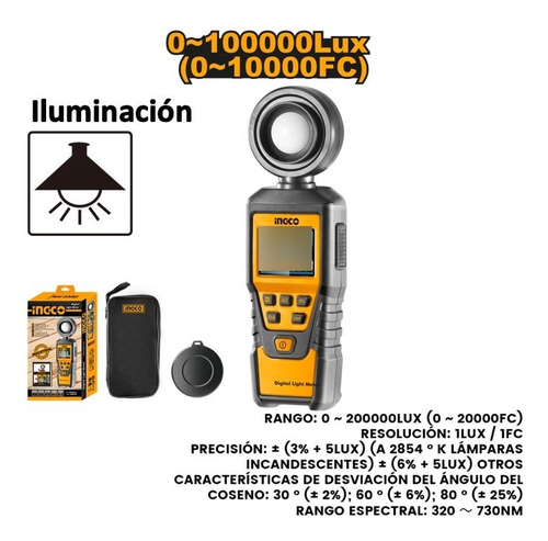 Luxómetro Medidor Digital De Luz Marca Ingco