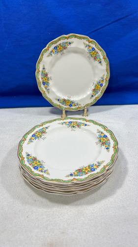 Platos Para Lunch Postre Loza De Inglesa Johnson Bros Blanco Floreado (Usado)