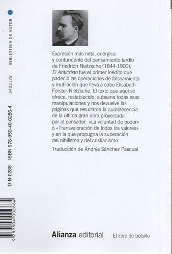 El Anticristo - Nietzsche - Alianza