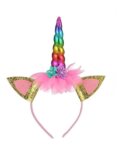 Diadema De Cuerno Multicolor Unicornio Princesa