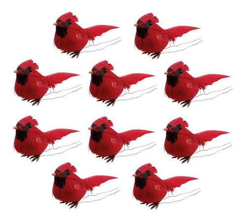 Adornos Cardenales Para Árbol De Navidad, Juego De 10 Carden