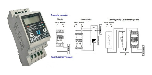 Imagen 2 de 5 de Protector De Tensión Monofasico Digital Sobre Y Baja Rbc