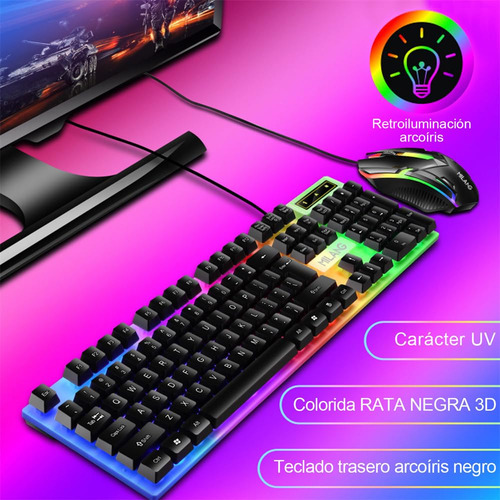 Meryado Teclado Mecanico,kit Teclado Y Mouse Alambrico
