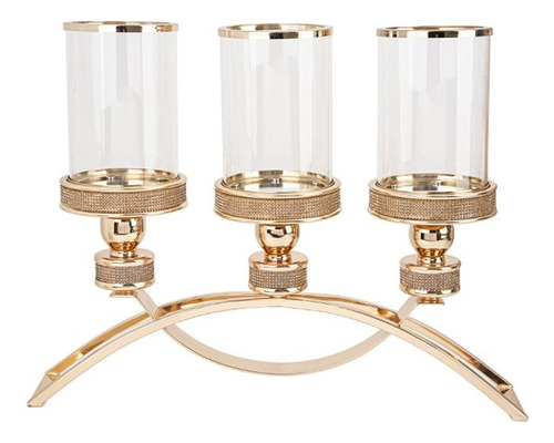 Bases Para Vela Candelabro De Mesa Vintage Bronce Oro Hm287