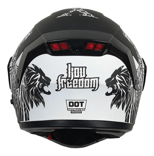 Imagen 6 de 9 de Casco Kov Estelar Abatible Luz Led Con Gafas Certificado Dot