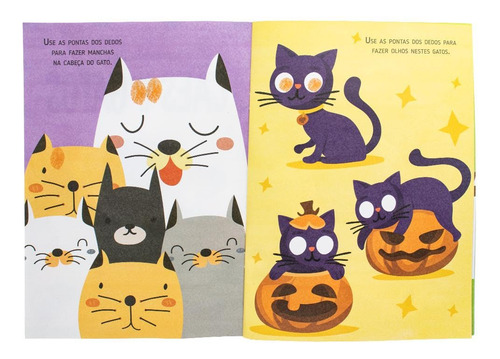 Livro Infantil De Colorir Com O Dedo Impressão Digital - Cães E Gatos