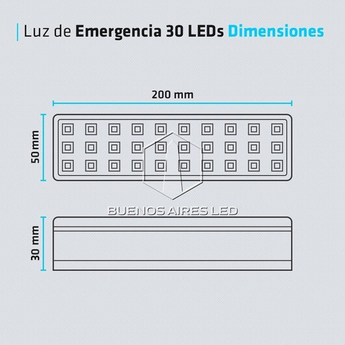 Luz Emergencia Led 30 Foco Luces Edificios Pack 8 Premium Plateado