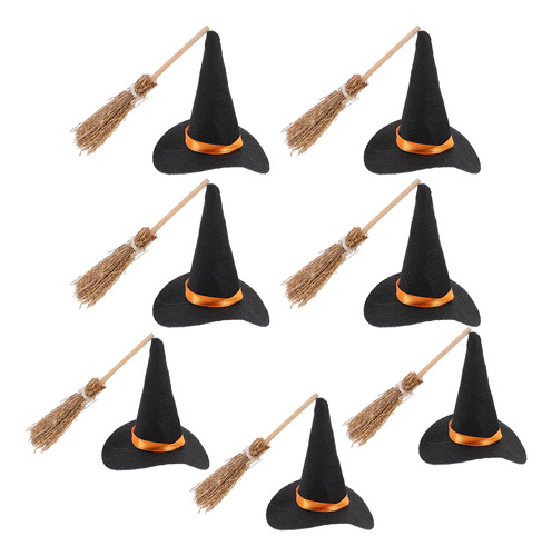 Set De 7 Sombreros De Bruja De Fieltro Para Halloween De Wiz