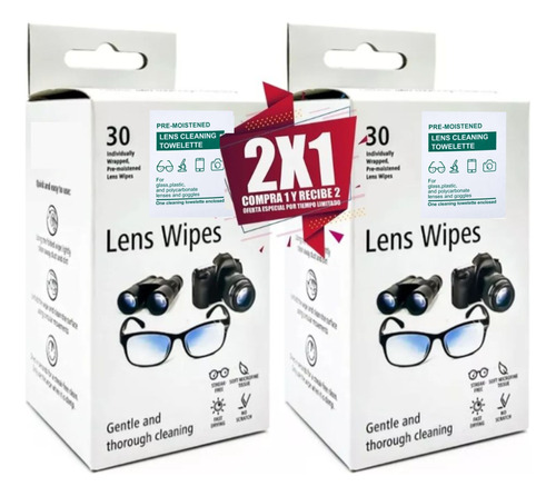 Paños Húmedos Tipo Zeiss X 30 Unidades Toallitas Limpieza Gafas Lentes Cámara Pantallas Lens Wipes Envio Inmediato